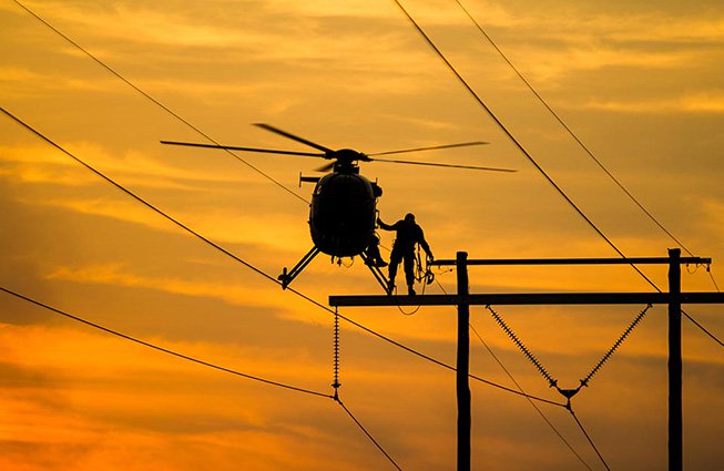 Louisiana Transmission Line Construction Helicopters